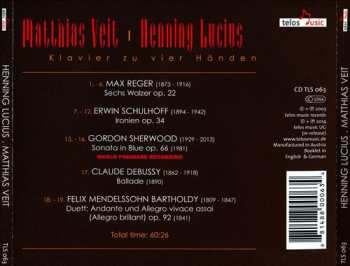 CD Matthias Veit: Klavier Zu Vier Händen (Reger, Schulhoff, Sherwood, Debussy, Mendelssohn)