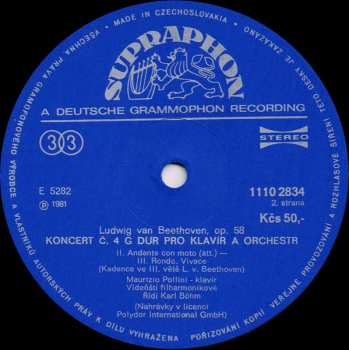 LP Ludwig van Beethoven: Klavírní Koncert Č.4 G Dur