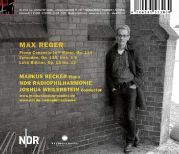 CD Max Reger: Piano Concerto - Live Recording; Piano Pieces