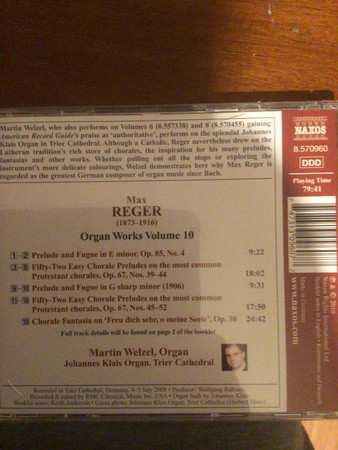 CD Max Reger: Organ Works Volume 10