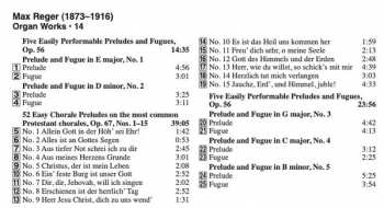 CD Max Reger: Organ Works Volume 14 - Chorlae Preludes, Op. 67, Nos. 1-15 / Preludes And Fugues, Op. 56 