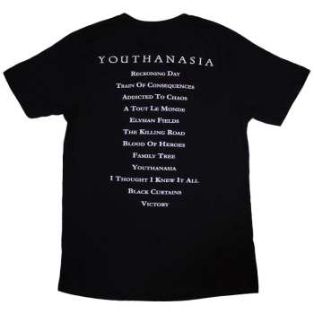 Merce Megadeth: Megadeth Unisex T-shirt: Youthanasia Tracklist (back Print) (small) S