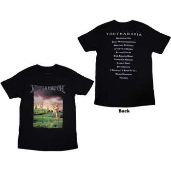 Merce Megadeth: Megadeth Unisex T-shirt: Youthanasia Tracklist (back Print) (small) S