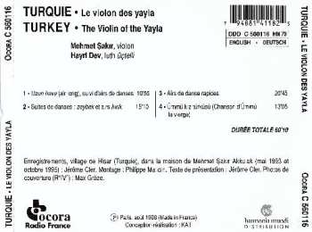 CD Mehmet Şakır: Turquie: Le Violon Des Yayla = Turkey: The Violin Of The Yayla