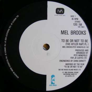 LP Mel Brooks: To Be Or Not To Be (The Hitler Rap) Pts. 1&2