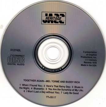 CD Mel Tormé: Together Again-For The First Time