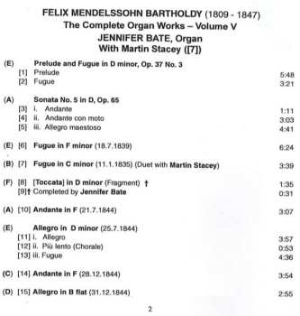CD Felix Mendelssohn-Bartholdy: Complete Organ Works Volume Five