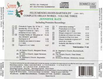 CD Felix Mendelssohn-Bartholdy: Complete Organ Works Volume Three