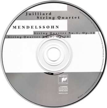 CD Felix Mendelssohn-Bartholdy: String Quartet No. 1, Op. 12 / String Quartet No. 2, Op. 13
