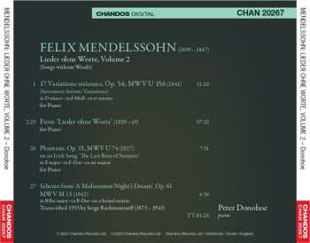 CD Felix Mendelssohn-Bartholdy: Songs Without Words, Volume 2 (Lieder Ohne Worte)