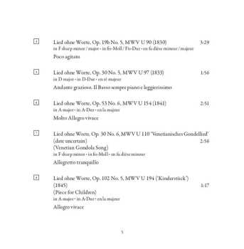 CD Felix Mendelssohn-Bartholdy: Songs Without Words, Volume 2 (Lieder Ohne Worte)
