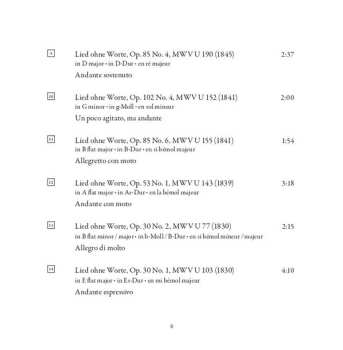 CD Felix Mendelssohn-Bartholdy: Songs Without Words, Volume 2 (Lieder Ohne Worte)