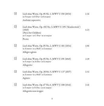CD Felix Mendelssohn-Bartholdy: Songs Without Words, Volume 2 (Lieder Ohne Worte)
