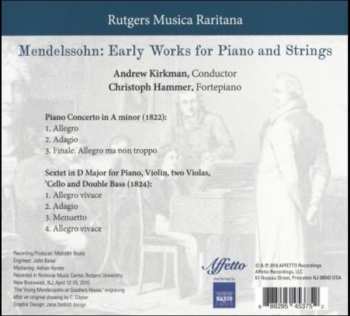 CD Felix Mendelssohn-Bartholdy: Early Works For Piano And Strings