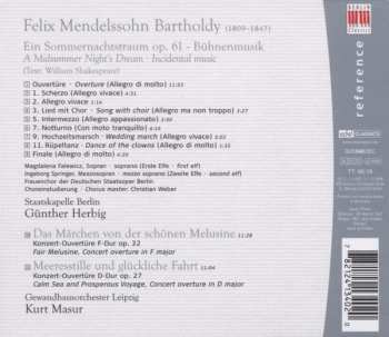 CD Felix Mendelssohn-Bartholdy: Ein Sommernachtstraum / Das Märchen Von Der Schönen Melusine; Meeresstille Und Glückliche Fahrt