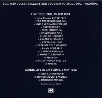 CD Messiah: The Choir of Horrors And Rotten Perish Era Live LTD