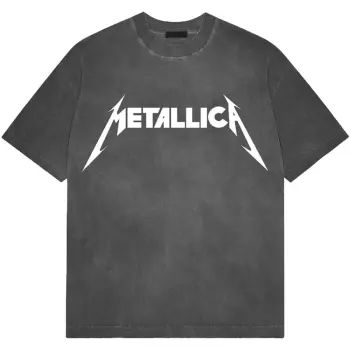 Stone Wash Maglietta Logo Metallica