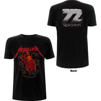 Merce Metallica: Metallica Unisex T-shirt: Skull Screaming Red 72 Seasons (back Print) (small) S