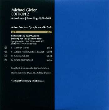 10CD/Set di cofanetti Anton Bruckner: Symphonies No.1-9, Michael Gielen Edition Vol. 2 1968-2013