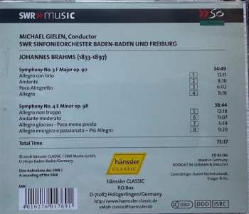 CD SWR Sinfonieorchester Baden-Baden Und Freiburg: Brahms Symphonies No. 3 & 4