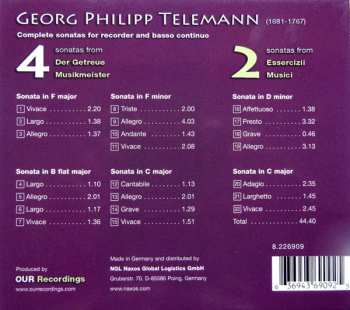 CD Michala Petri: Telemann - Complete sonatas for recorder and basso continuo
