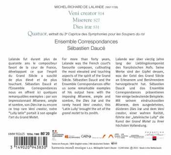 CD Michel Richard Delalande: Grands Motets - Dies Irae. Miserere. Veni Creator
