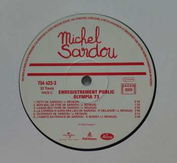 2LP Michel Sardou: Enregistrement Public Olympia 1973