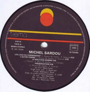 LP Michel Sardou: Les Lacs Du Connemara