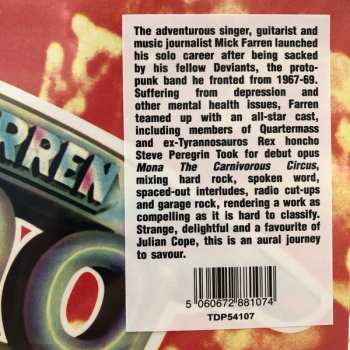 LP Mick Farren: Mona The Carnivorous Circus
