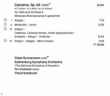 SACD Göteborgs Symfoniker: Cello Concerto - Symphony No. 20
