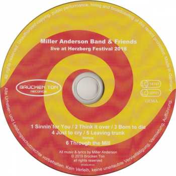 CD Miller Anderson Band: Live At Herzberg Festival 2018 DIGI
