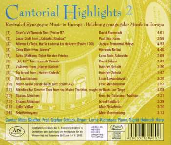 CD Mimi Sheffer: Cantorial Highlights 2 – Revival Of Synagogue Music In Europe (Belebung Synagogaler Musik In Europa)