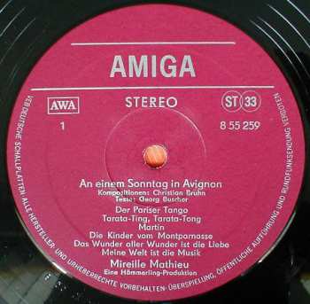 LP Mireille Mathieu: An Einem Sonntag In Avignon