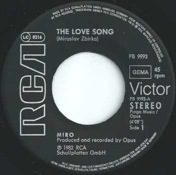 SP Miroslav Žbirka: The Love Song / My Darling