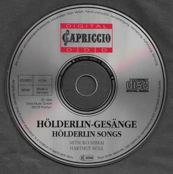 CD Hartmut Höll: Hölderlin-Gesänge / Hölderlin Songs