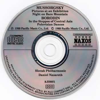 CD Modest Mussorgsky: Pictures At An Exhibition • Night On Bare Mountain • Polovtsian Dances • In The Steppes Of Central Asia