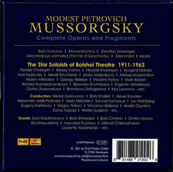 17CD/Set di cofanetti Modest Mussorgsky: Modest Petrovich Mussorgsky: Complete Operas and Fragments