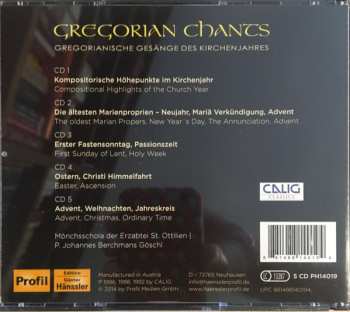 5CD P. Johannes Berchmans Göschl: Gregorian Chants - Gregorianische Gesänge Des Kirchenjahres