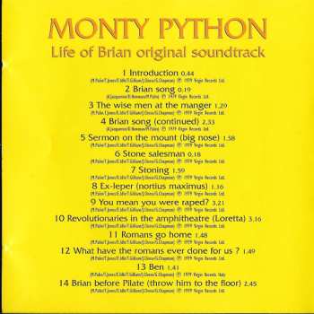 CD Monty Python: Life Of Brian (Original Soundtrack)