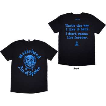 Merce Motörhead: Motorhead Unisex T-shirt: Ace Of Spades Lyric (back Print) (black) (small) S