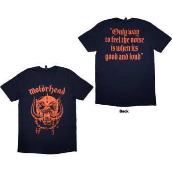 Merce Motörhead: Motorhead Unisex T-shirt: Good & Loud (navy Blue) (back Print) (small) S
