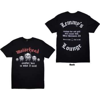 Merce Motörhead: Motorhead Unisex T-shirt: Lemmy's Lounge (black) (back Print) (small) S