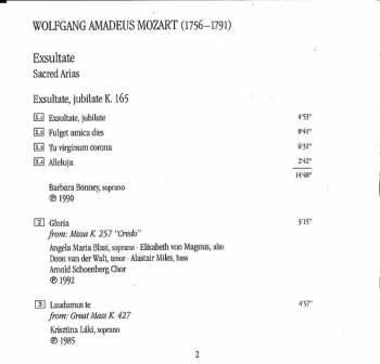 CD Wolfgang Amadeus Mozart: Exsultate · Sacred Arias