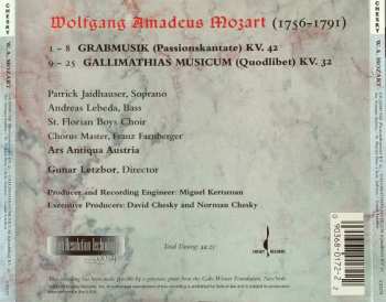 CD Wolfgang Amadeus Mozart: Grabmusik KV. 42, Gallimathias Musicum KV. 32