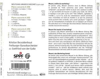 CD Wolfgang Amadeus Mozart: Piano Concertos K.413, 414, 415
