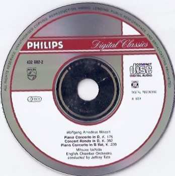 CD Wolfgang Amadeus Mozart: Piano Concertos No.5 KV175 / No.6 KV238 / Rondo KV382