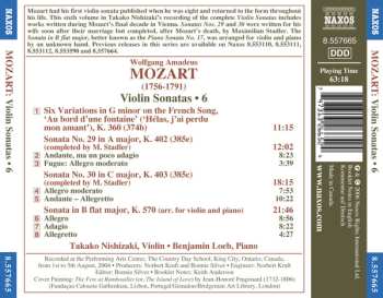 CD Wolfgang Amadeus Mozart: Violin Sonatas • 6