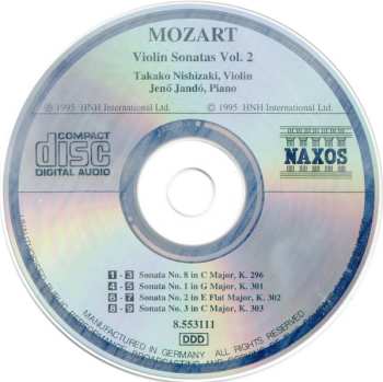 CD Wolfgang Amadeus Mozart: Violin Sonatas Vol. 2 K. 296 K. 301-303