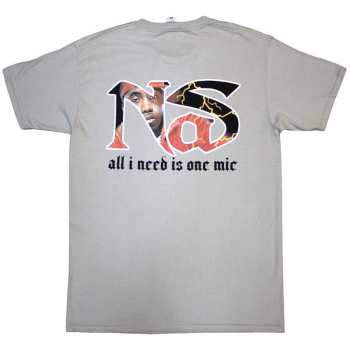 Merce Nas: Nas Unisex T-shirt: One Mic (back Print) (small) S