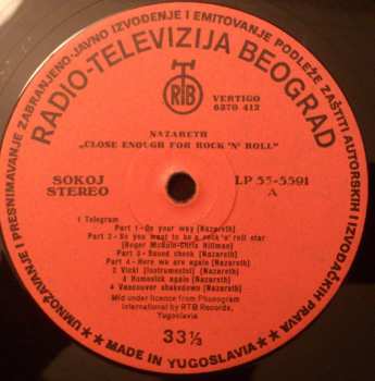 LP Nazareth: Close Enough For Rock 'N' Roll